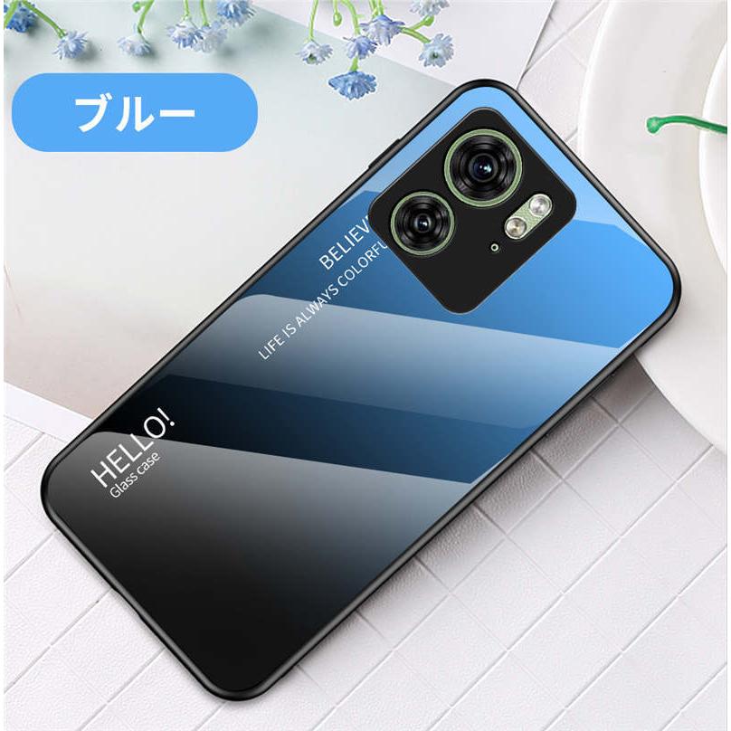 Motorola Edge 40 ケース Edge40 カバー 背面強化ガラス