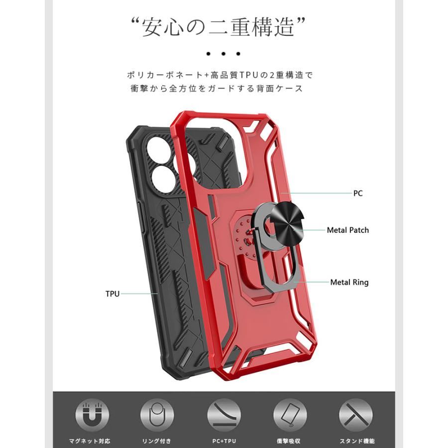 iPhone 15 Pro ケース 二重構造 13 Proケース リング付き 14 スタンド