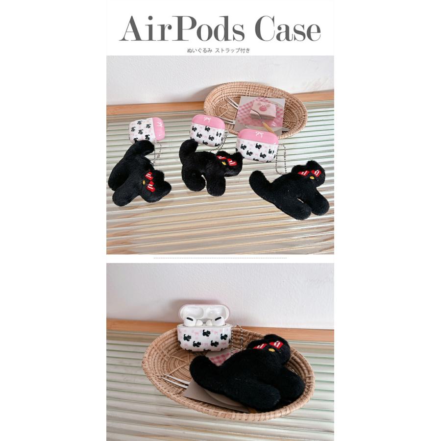 ぬいぐるみ 猫 ストラップ付 AirPods Pro 第2世代 2 ケース 猫柄