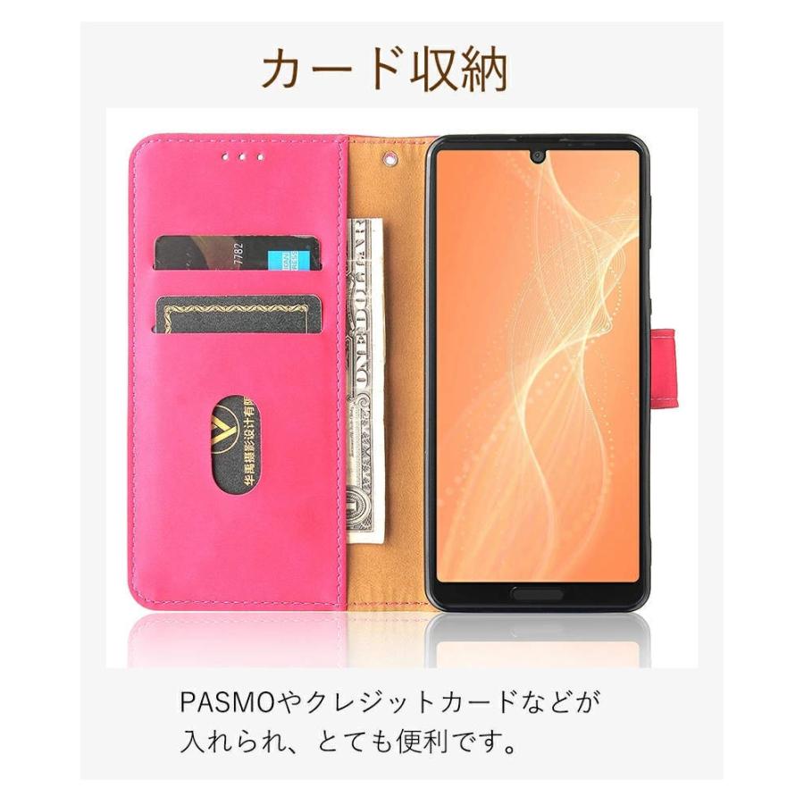 AQUOS sense8 ケース sense7 plus ストラップ付 手帳型 sense6カバー