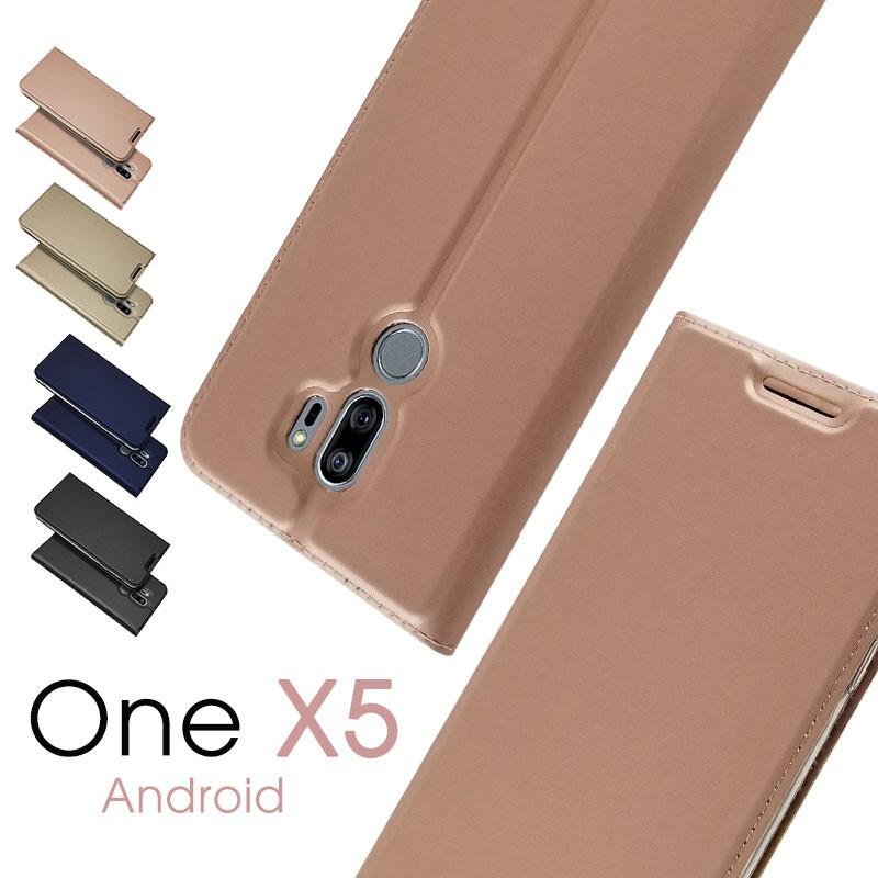 Android One X5ケース 手帳型 one x5 ケース マグネット内蔵 カード