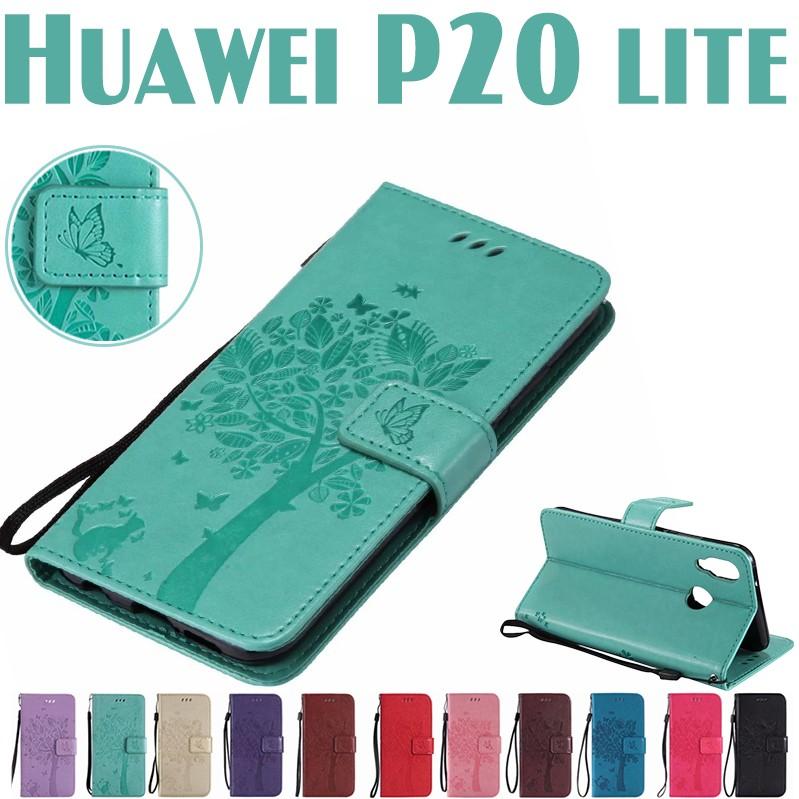 Huawei P20 lite手帳型ケース 猫柄蝶柄可愛い HUAWEIP20 lite専用手帳 