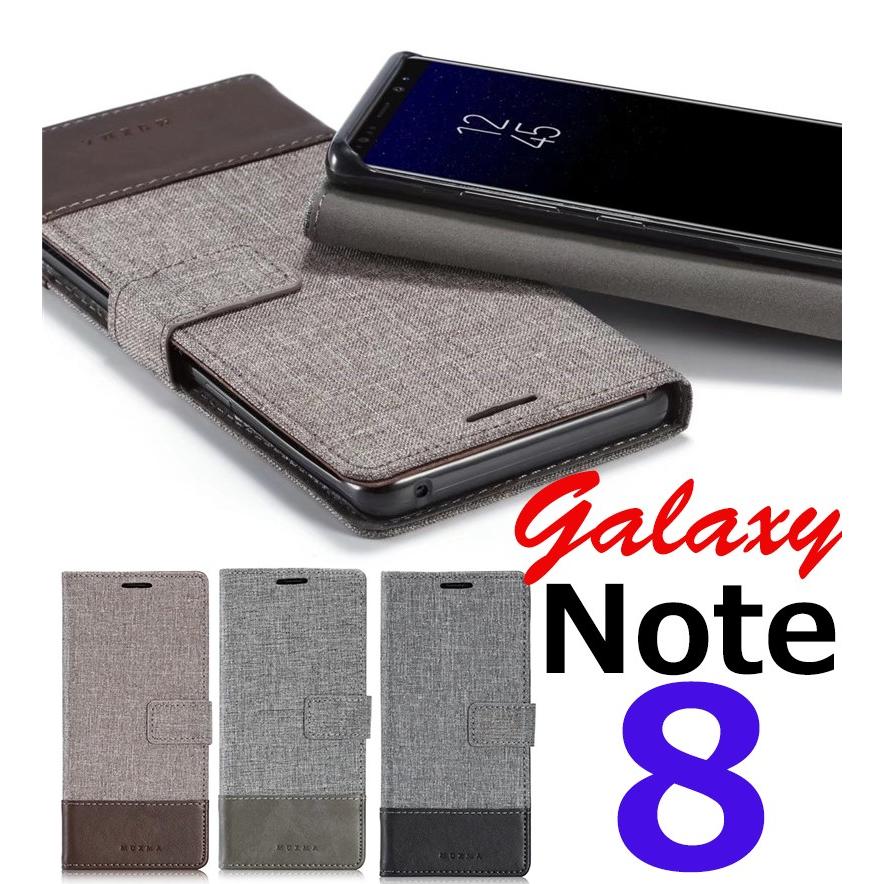 Samsung Galaxy Note8ケース 手帳型 全面保護 耐衝撃 ギャラクシー ノート８ケース 薄型 軽量 Galaxy Note8対応スマホケース手帳型 布製 保護ケース｜initial-k