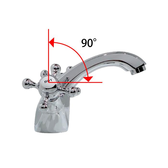 混合水栓 洗面台用 おしゃれ アンティーク風 01juujig : 株式会社