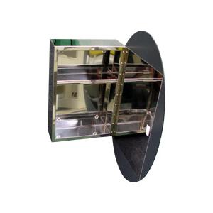 ミラーキャビネット 壁付け 楕円 ステンレス 洗面化粧台棚 収納 鏡扉