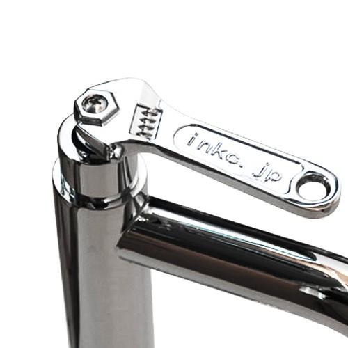 単水栓 蛇口 カラン モンキーレンチ型レバー 銀 シルバー W55×D160