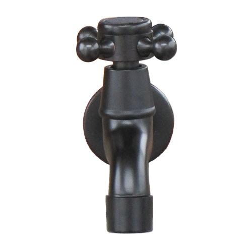 単水栓 蛇口 カラン 壁付け 黒 ブラック W50×D130×H95 | 品番INK