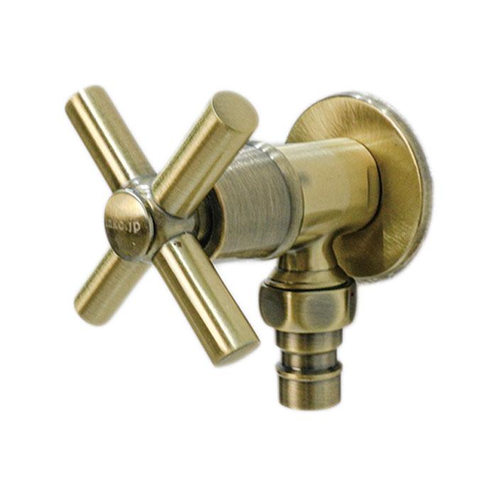 洗濯機用アングル止水栓 壁給水 古金 | 品番INK-0304008HS : 株式会社 