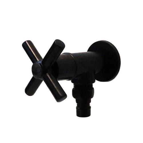洗濯機用アングル止水栓 壁給水 黒 ブラック | 品番INK-0304009HS 