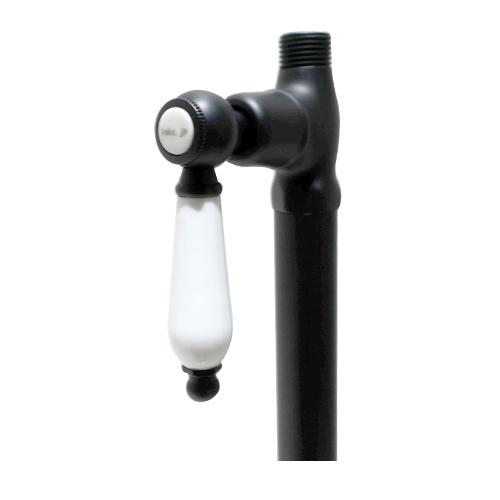 ストレート止水栓 床給水用 接続径 G1/2 陶器レバー おしゃれ リフォーム DIY 黒 ブラック | 品番INK-0304038GT_6