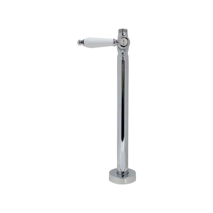 ストレート止水栓 床給水用 接続径 G1/2 陶器レバーハンドル 水道 洗面台 キッチン 洗濯機 部品 交換 おしゃれ 銀 シルバー | 品番INK-0304041GT_3
