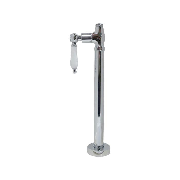 ストレート止水栓 床給水用 接続径 G1/2 陶器レバーハンドル 水道 洗面台 キッチン 洗濯機 部品 交換 おしゃれ 銀 シルバー | 品番INK-0304041GT_4