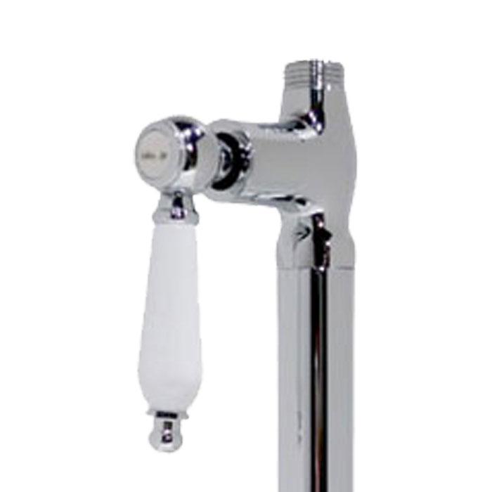ストレート止水栓 床給水用 接続径 G1/2 陶器レバーハンドル 水道 洗面台 キッチン 洗濯機 部品 交換 おしゃれ 銀 シルバー | 品番INK-0304041GT_7
