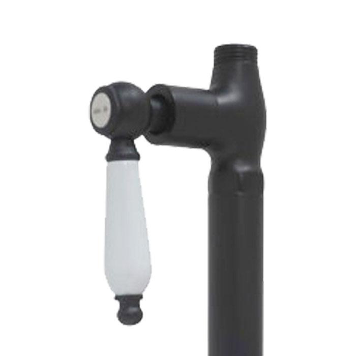 ストレート止水栓 床給水用 接続径 G1/2 陶器レバーハンドル 水道 洗面