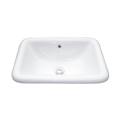 洗面ボウル 陶器 角型 埋め込み 洗面台 オーバーフロー有り W550×D385