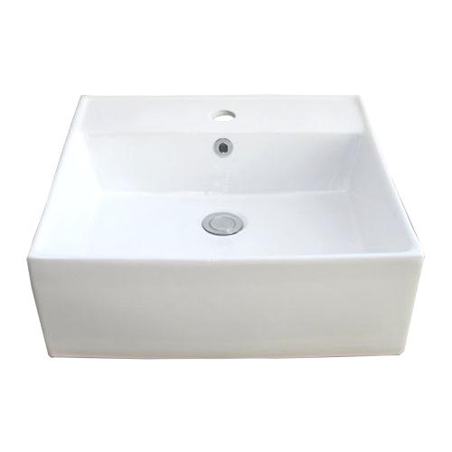 洗面ボウル 角型 陶器 洗面台 置き型 オーバーフロー有り W470×D460