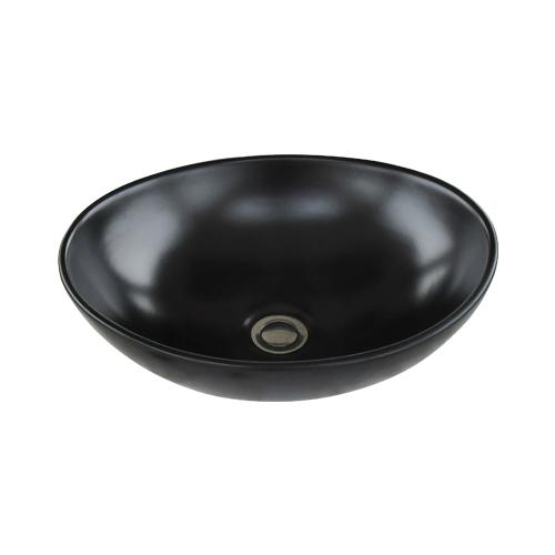 手洗器 黒 おしゃれ 小型 楕円 置き型 オーバーフロー無し W410×D330×H145 | 品番INK-0403368H_1
