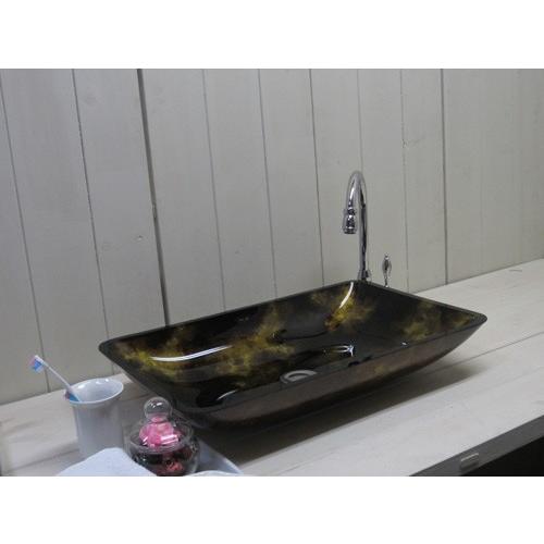 訳あり商品-ガラス洗面ボール 和風 デザイン 手洗い鉢 洗面ボウル 洗面