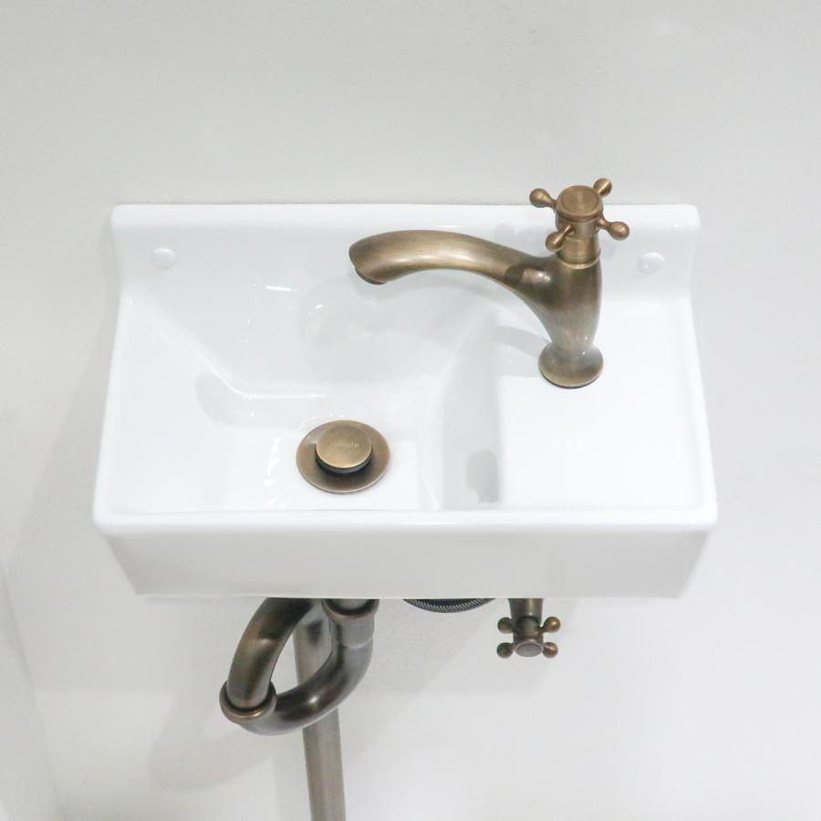新品　手洗いボウル　小さめ　トイレ　陶器 手洗器 洗面ボウル 小型 小さい 省スペース 壁付け 壁掛け セット