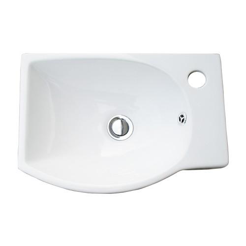 手洗器 壁付け 置き型 陶器 オーバーフロー有り W400×D280×H120 INK-0405061H｜ink-co｜02