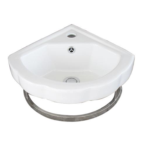 手洗器 壁付け コーナー コンパクト オーバーフロー有り W430×D410×H185 | 品番INK-0502028H