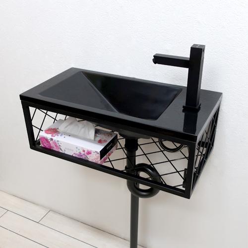 洗面台セット お得 壁付け 人工大理石 黒 ブラック W550×D280×H200