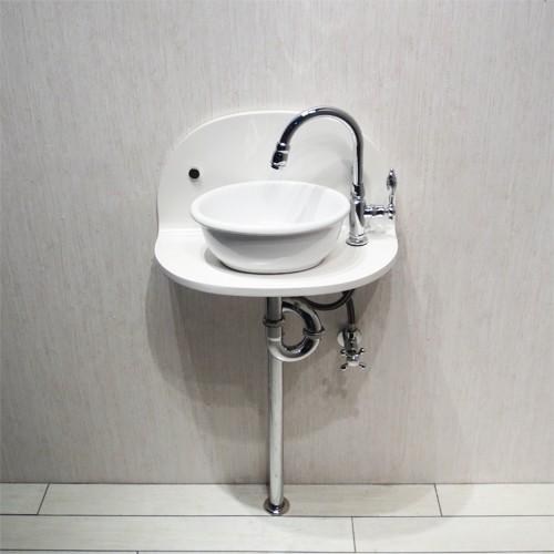 手洗器セット 壁付け コンパクト 白 ホワイト W450×D250 | 【MIN-35】の画像