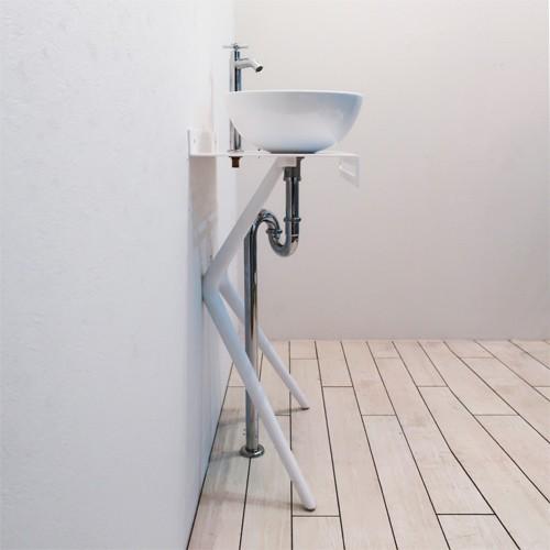 手洗器 おしゃれ お得 壁付け 日本製 マットホワイト W450×D340 | 品番【Fセット4】の画像