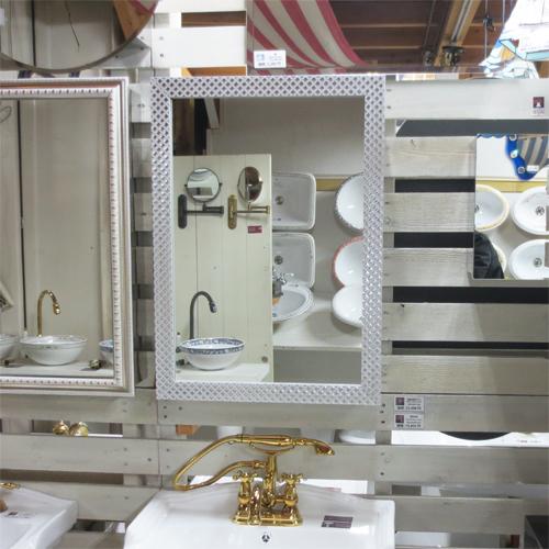 アンティーク 鏡付きキャビネット ミラーキャビネット おしゃれ 装飾 洗面化粧台棚 収納 鏡扉 幅