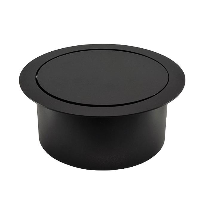 ゴミ投入口金具 ダストシュート 蓋付き φ170 屑入れ ステンレス 黒