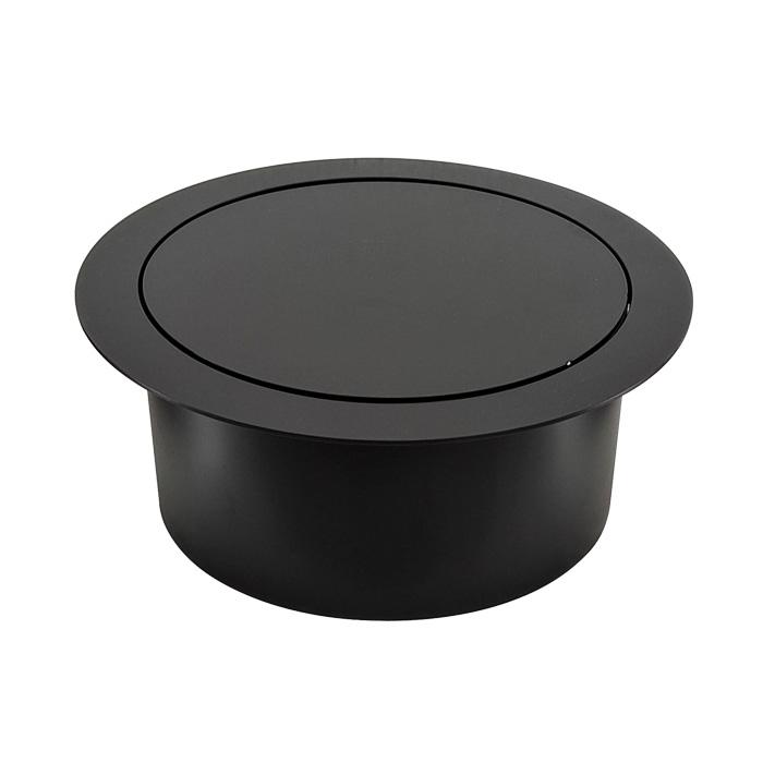 ゴミ投入口金具 ダストシュート 蓋付き φ190 屑入れ ステンレス 黒