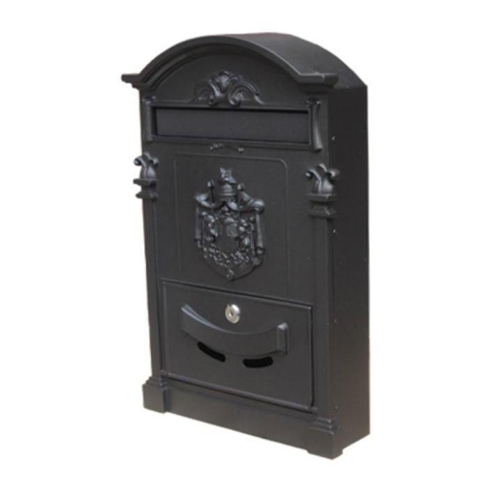 壁掛け ポスト アイアン アンティーク ブラック 幅300 奥行き95 高さ