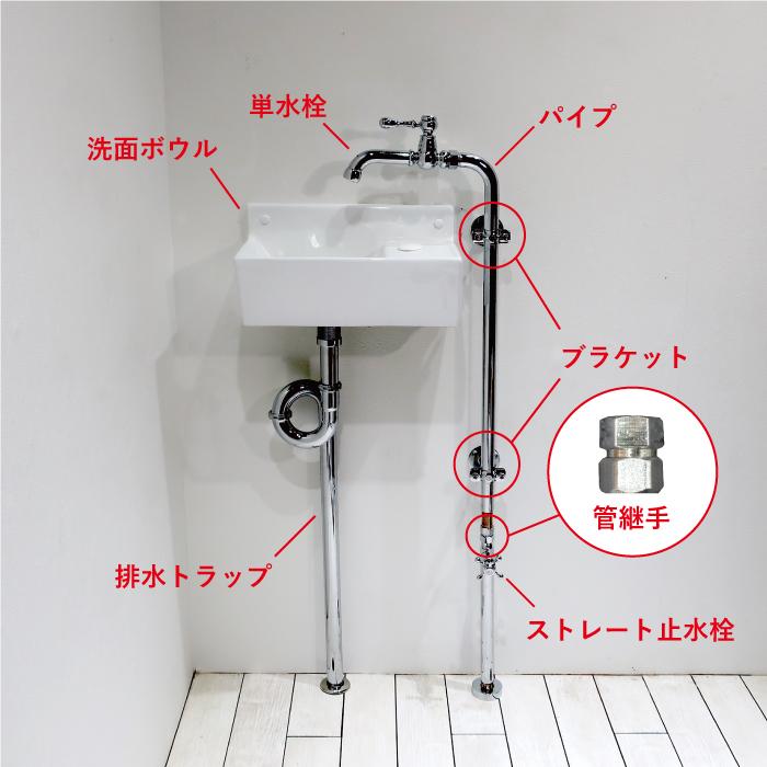 洗面ボウルセット お得 おしゃれ 壁付け 手洗い トイレ スチームパンク