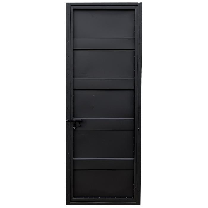 コンテナドア 外開き 左吊元 内カギ付き 枠付き 黒 ブラック | 品番