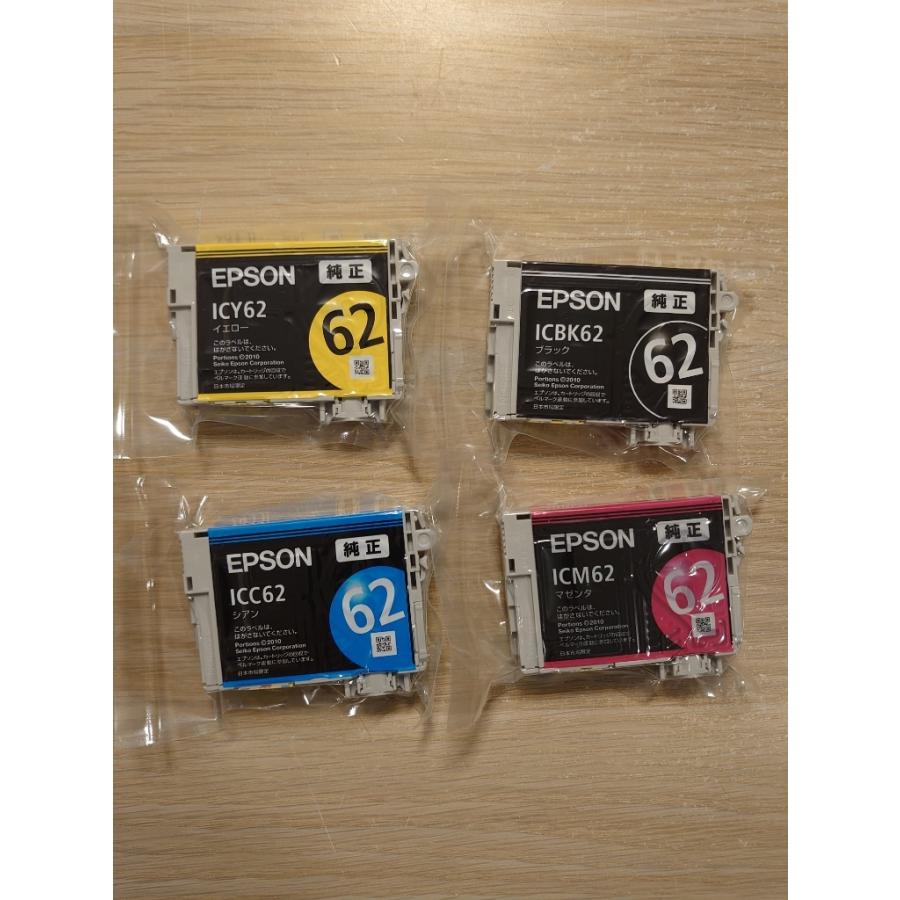 ウ*う様 [新品・未開封]EPSON インクカートリッジ 4色セット　エプソン エプソン 真空パック未開封 純正 インクカートリッジ IC4CL62 4