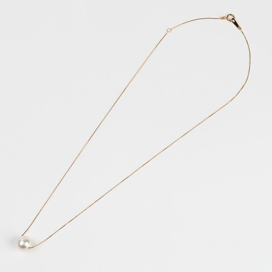 あこや真珠 アコヤ真珠 ネックレス パール 一粒 8.5mm レディース 18k 18金 ゴールド k18 スルーネックレス ベネチアンチェーンの画像