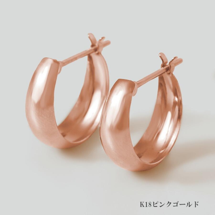 ピアス ムーンピアス 18金 プラチナ 3mm×10mm アレルギー対応 レディース シンプル 地金 つけっぱなし k18 ゴールド 甲丸の画像