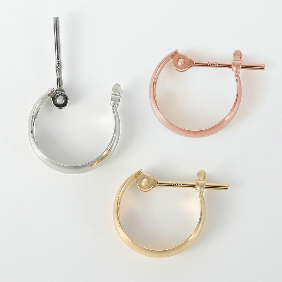 ピアス ムーンピアス 18金 プラチナ 3mm×10mm アレルギー対応 レディース シンプル 地金 つけっぱなし k18 ゴールド 甲丸の画像