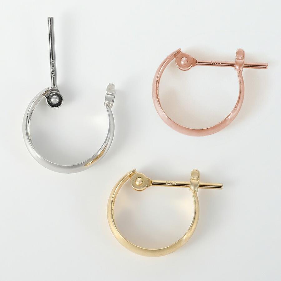 ピアス ムーンピアス プラチナ 18金 アレルギー対応 3mm×13mm レディース シンプル 地金 つけっぱなし k18 ゴールド 甲丸の画像