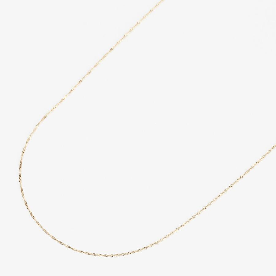 ネックレス チェーン のみ 18金 18k レディース 45cm 幅0.78mm ゴールド k18 プラチナ スクリューチェーンの画像