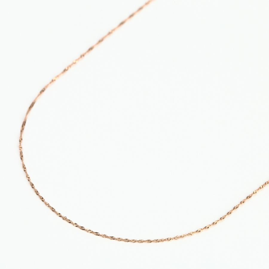 ネックレス チェーン のみ 18金 18k レディース 45cm 幅0.78mm ゴールド k18 プラチナ スクリューチェーンの画像