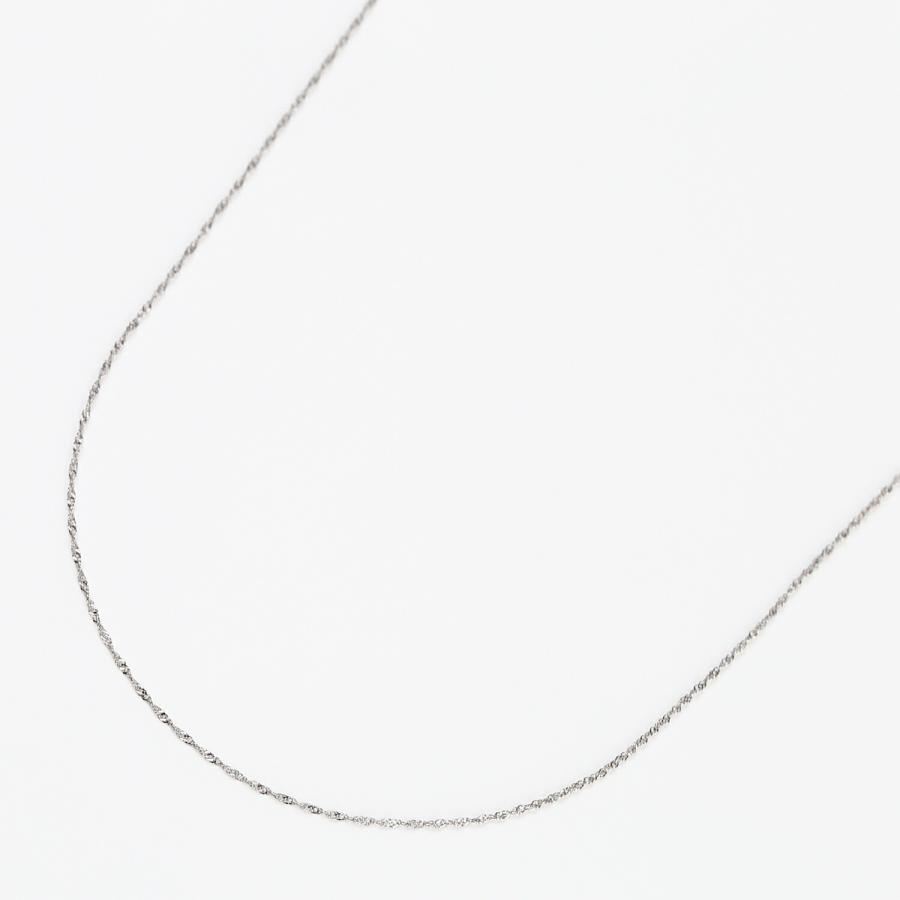 ネックレス チェーン のみ 18金 18k レディース 45cm 幅0.78mm ゴールド k18 プラチナ スクリューチェーンの画像