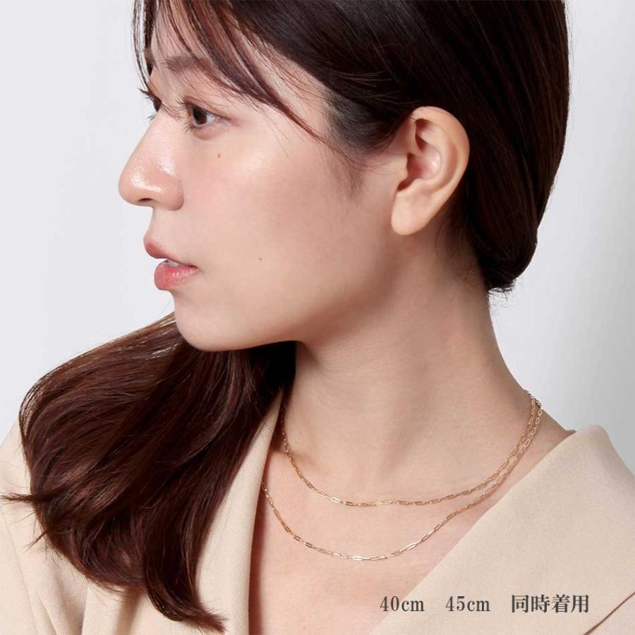 クリップチェーン ネックレス 18金 チェーン だけ 40cm 幅1.75mm K18 18K 刻印あり 地金 クリップ ペーパークリップ チェーンのみの画像
