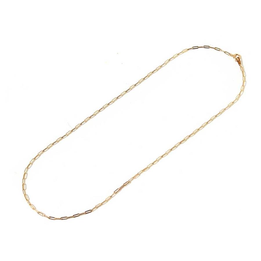クリップチェーン ネックレス 18金 チェーン だけ 40cm 幅1.75mm K18 18K 刻印あり 地金 クリップ ペーパークリップ チェーンのみの画像