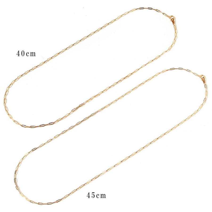 クリップチェーン ネックレス 18金 チェーン だけ 40cm 幅1.75mm K18 18K 刻印あり 地金 クリップ ペーパークリップ チェーンのみの画像