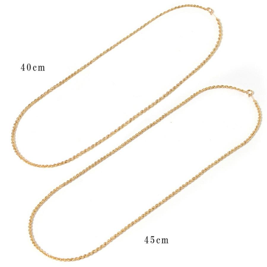 ロープチェーン ネックレス 18金 チェーン だけ 40cm 幅1.9mm K18 18K 刻印あり 地金 ロープ 中空 ツイスト チェーンのみの画像