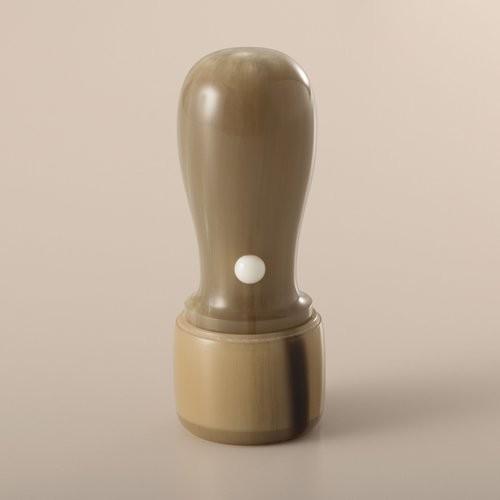 牛角色上の資格印・丸印/21mm/匠彫り/丸天丸/ケース別売