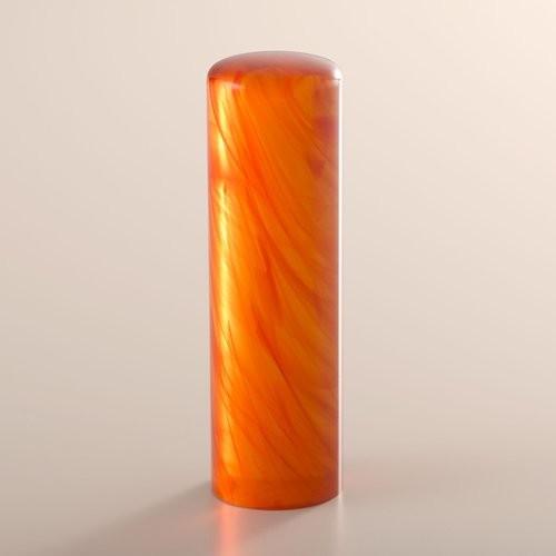 送料無料 印鑑 はんこ 銀行印 18mm 琥珀樹脂 アタリ無し ケース別売 個人いんかん 判子 就職 プレゼント 女性 男性 子供