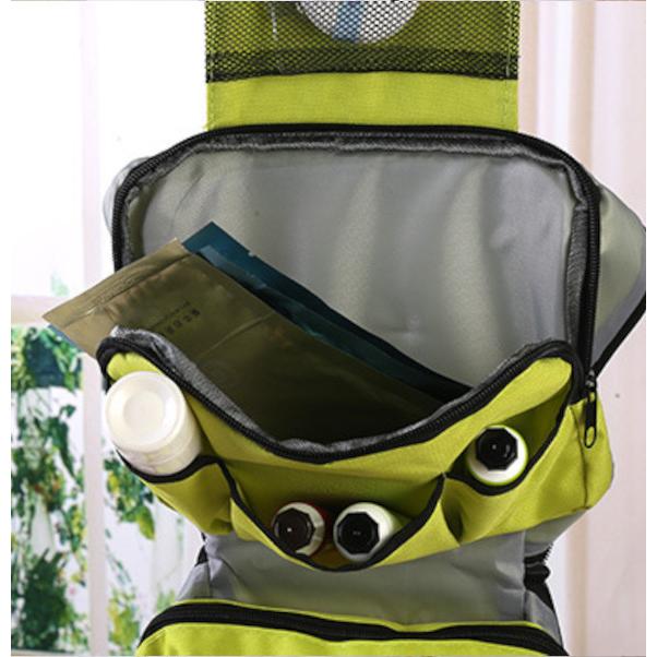 トラベルポーチ オレンジ 洗面道具やコスメを入れれる バッグイン