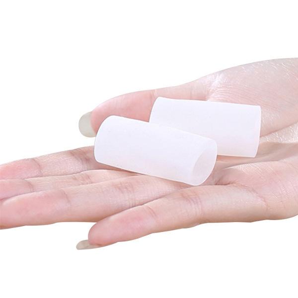 シリコン 指サック 大 2個組 白 長さ30mm 内径18mm 厚さ3.0mm 穴あき